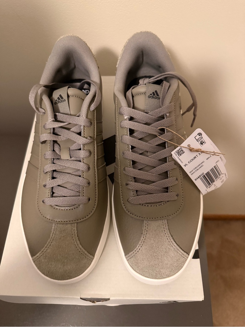 adidas VL Court Low-Top Sneakers in Taupe